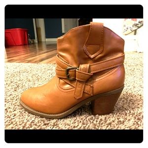 Faux leather ankle boots
